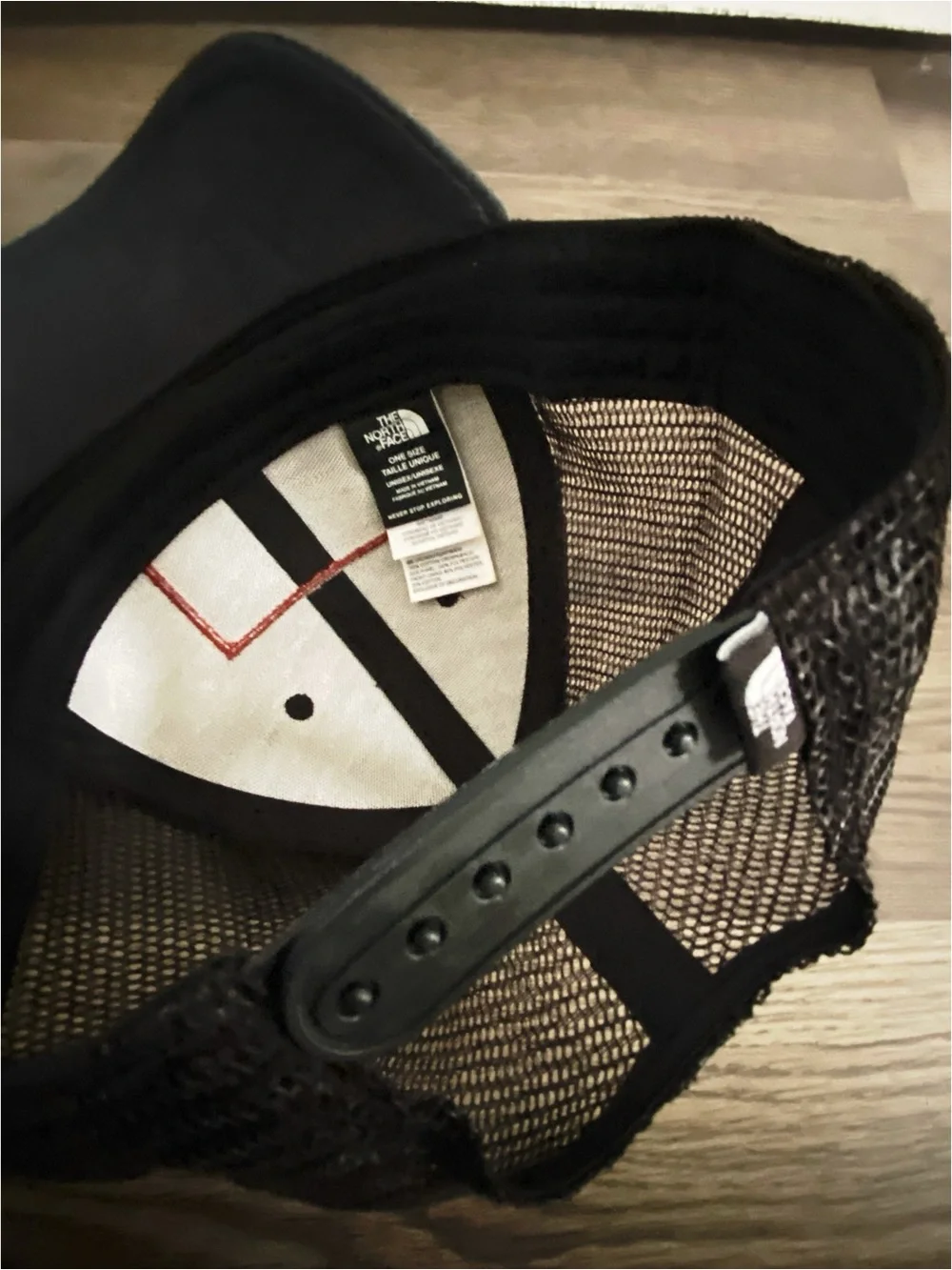 The North Face Grey and Red Mudder Trucker Hat